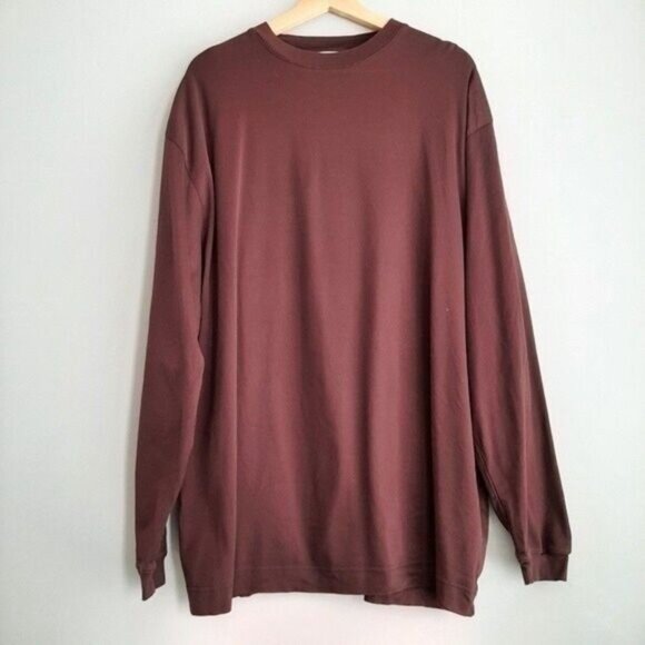 CUTTER & BUCK \ Crewneck Tee Long Sleeve burgundy Men's Sz XL - Picture 2 of 10